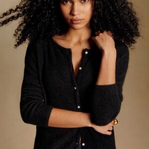 sezane gaspard cardigan sweater black size small